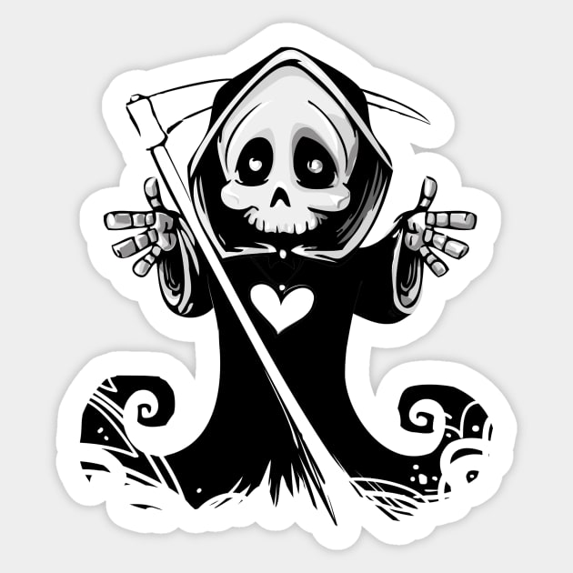 Kiss of Death Grimm Reaper Design Sticker by Mr.TrendSetter